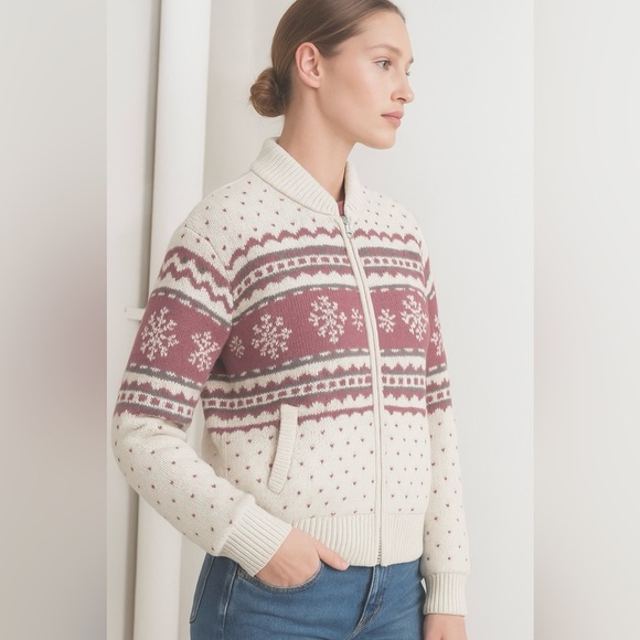 R.O.C. Vintage Fair Isle Reversible Sweater Jacket M - Picture 10 of 11